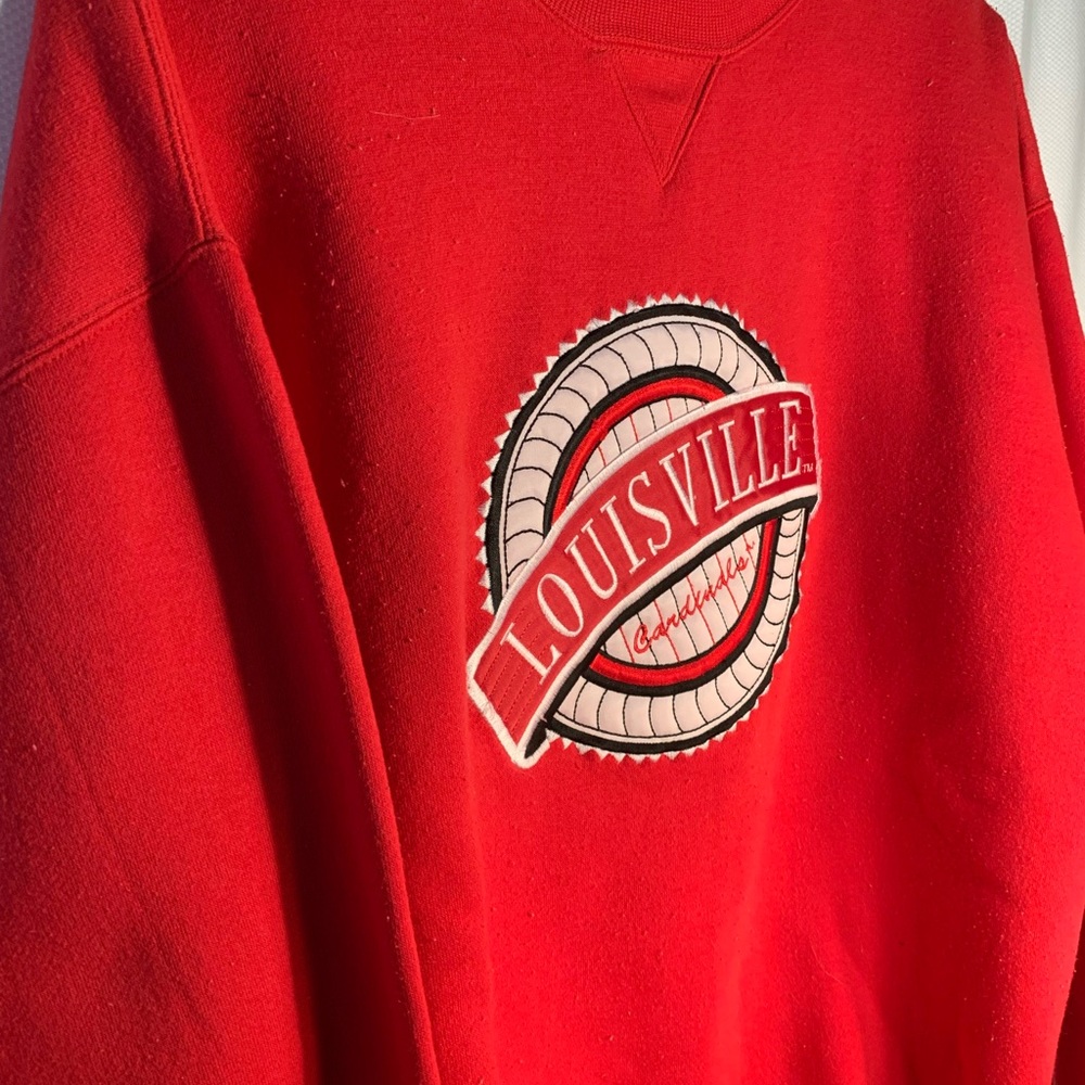 Louisville Cardinal embroidered sweatshirt Lg - Picture 3 of 5